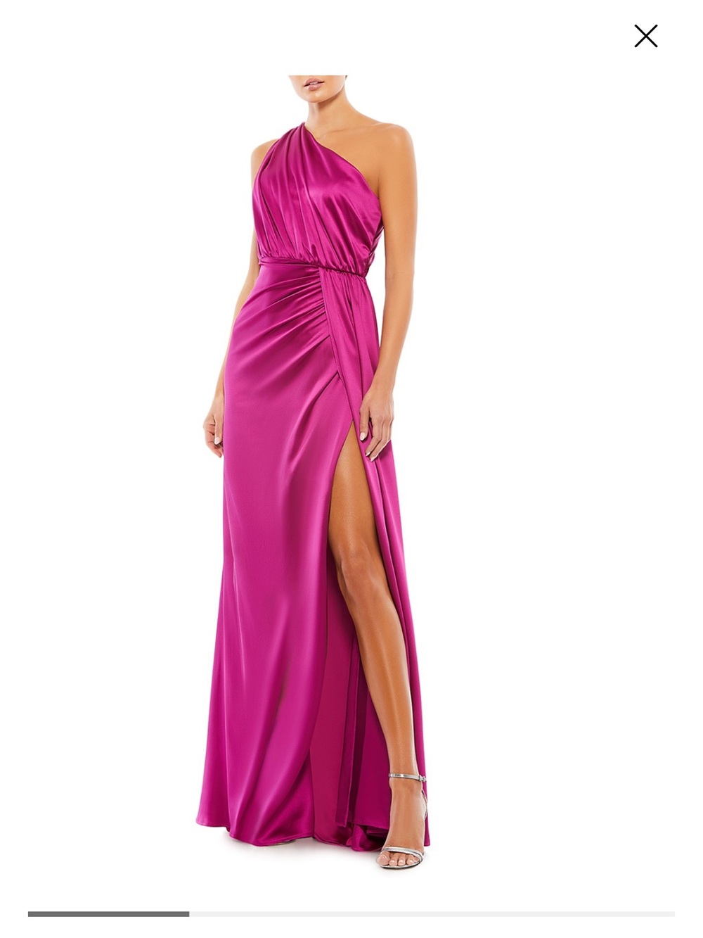 Mac DUGGAL Fuchsia Satin Evening Dress - Elegant Floor-Length Women’s Dress